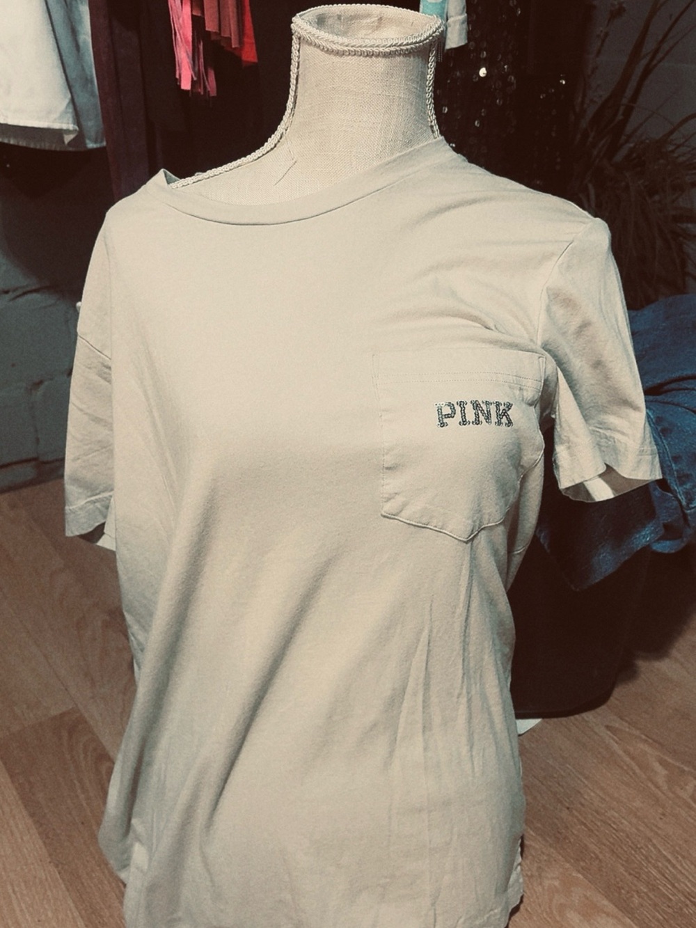 PINK Victoria's Secret Cream Pocket Tee